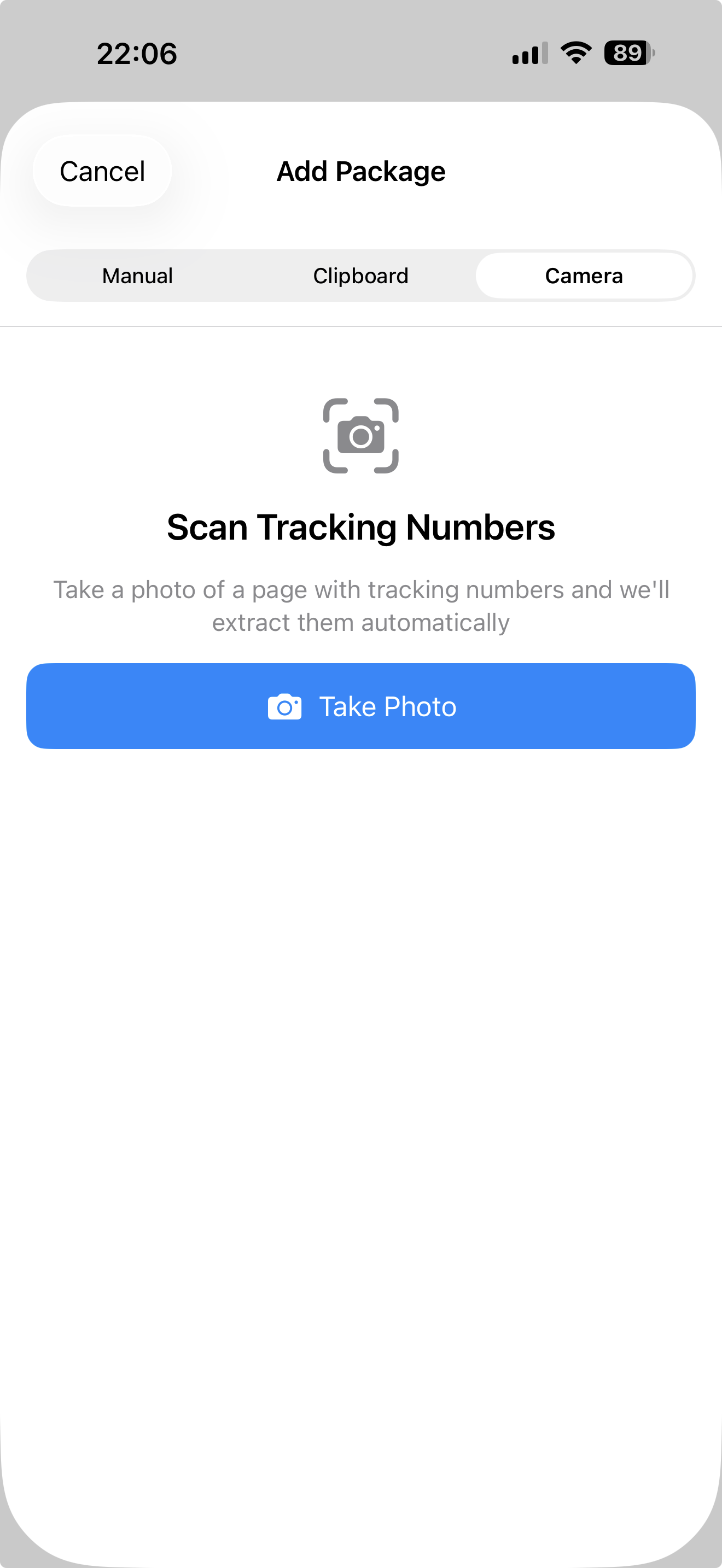 Camera scan feature